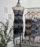 Shooting Sexy Sling Dress Girl Summer Babes Thin With Chest Cushion Lotion Side Ribbon Mesh Vest Dress