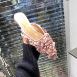 Zingj Flowers Low With Baotou Lazy Half Slippers Shoes Outside The New Summer 2023 Personality Slippers Women-Outfit