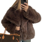 Imitation Fur Jacket Lady Loose Long-Sleeved Coat Toka Fox Hair In Autumn/Winter