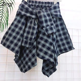 Skirts Women Irregular Korean Style Bandage Leisure Popular Summer College Students Retro Ulzzang Teens Girls Elastic