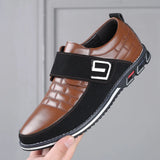 Zingj Fashion Casual Single Shoes Velcro Set Foot Embroidered Men's Leather Shoes Fashion Plus-Size Men's Shoes Wenzhou