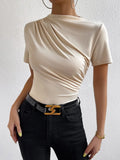 Spring And Summer Small High-Collar Folding Body Short-Sleeved Lady