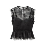 Female Spliced Lace Top