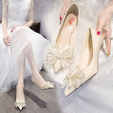 Wind High Heel Female Sheel 2025 New Bow Water Drill Tip Shallow High Heel Single Shoe