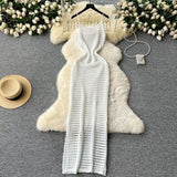 Grid Sling Dress Women's Summer New Folding Coat Wearing Long Body Dressing Vest Burqa