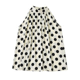 Summer Casual Vintage Chiffon Shirt Women Fashion Polka Dot Loose Women's Blouse Casual Sleeveless Tops Blusas