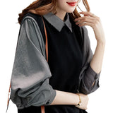 Women's Autumn 2025 New European Gaseuse Small Shirts Two High-Sleeved