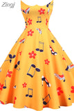 Floral Print A-Line Midi Dress Women Summer Peter pan Collar Casual Sleeveless Vintage Retro Party Dress Vestidos
