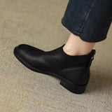 Retro Color Rear Zipper Martin And Ankle Boots Are Soft To Wear Flat Chelsea Short