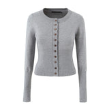 Suit Women 2025 Autumn Temperament Hottie Knitted Cardigan + High-Waist Leather Buckle Hundred-Fold