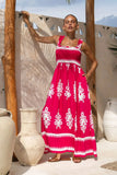 Zingj New Women's Hot Selling Beach Dress Holiday Wind Print Slip