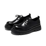Zingj Shoes Men Low Bang Martin Boots Thick Platform Work Shoes British Couples Casual Cool Black Little Leather Shoes
