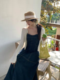 Xixi 2025 Spring New Korean Version Of Temperament Long-Sleeved Knitted Cardigan Women Sunscreen Shawl Women