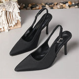 Women 2025 Summer New High-Heeled Shoes Buckle Women's Shoes Fashion Fine Heel Tip Head