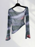 Zingj Beautiful Inclined Shoulder Jazz Dance Dress Irregular Design Sense Short Hot Girl Off The Shoulder Short Gauze