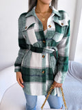 And Winter Casual Lattice Long Sleeve Strap Thick Coat Explosion Women's