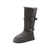 Wearing Brown Thick-Sled Hairy Boots 2025 Winter Plus Velvet Cotton Shoes To Keep Warm Northeast Snow