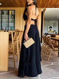 Women's Casual Flare-Up Trousers Tuxedo Elegant Commute Single-Piece Trousers Women