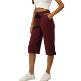Waist Casual Sports Three-quarter Length Wide