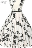 Dress Women Red Black Vintage 50s Rockabilly Robe Retro Party Feminino