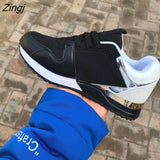 Fashion Women's Sneakers Leopard Print Leather Thick Bottom Increased Sneakers Casual Comfortable Sports Shoes For