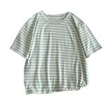 Zingj Summer Hot Sale Ins Striped T Shirt Short Sleeve Sleeved T Shirt Loose Casual Top Women's