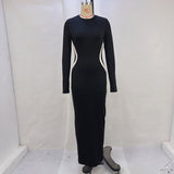 Zingj Women's Wear 2024 Autumn / Winter New Fashion Color Slim Round Collar Long-Sleeve Finger Set