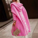Sweater Cardigan Long Letter Knitted Loose Knit Coat Woman In Autumn/Winter