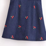 Retro-Dress Seaside Resort Sling Dress French Fresh Sweet Print A-Word Mini Dress Summer