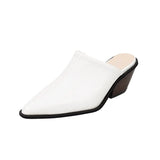New Baotou Half Drag Woman Small Head Slope With High Heel Cool Drag Fashion Outside Wearing Bright Leather Lazy Muller