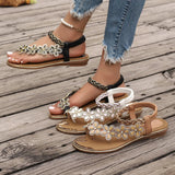 Cool Slippers 2025 Summer New Women's Flowers Decorated With A Foot Pedaled Sandals Fashion