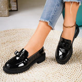 New Patent Leather Bright Eso And Retro Lefu Shoes Large-Size Fashion Casual Single