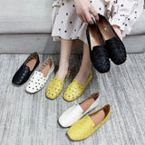 Shoes Women 2025 Summer New Large Square Head Shallow Flat Shoes Soft Soles Pregnant Women's Singles