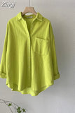 Thick Corduroy Shirt with Pocket Casual Loose Shirt Turn Down Collar Women Tops Autumn Winter Long Sleeve Clothes