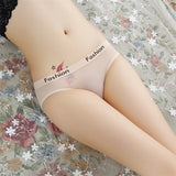 Lace Letters Transparent Without Trace Low Waist Breathable Cotton Crotch Trousers Women