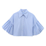 Sleeves Loose Open-Sleeve Shirt Top 2025 Spring New Women's Clothing
