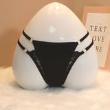 Hollow Buckle Tong Trousers Fake Two-Piece Colorless Hot Seduction Swim Cloth Low-Waisted Lace