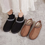Winter New National Women's Cotton Shoes Half-Dragging Snow Boots Cotton Slippers Lace Is Very Explosive