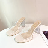 Slippers Women 2025 Summer New Word With PVC Wearing Fashion Crystal And Slippers