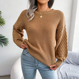 Shooting 2025 Autumn And Winter Casual Lantern Long-Sleeved Knitted Sweater Women's