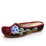 Zingj Ethnic Wind Canvas Embroidered Cloth Shoes Embroidered Cloth Shoes Women Summer