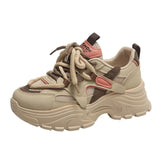 Cake Old Dad Shoes Women In The Autumn Of 2025 New Korean Version Of Thick-Soled High-Heeled Running Shoes Retro Coloring Student Casual