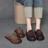 Cowhick Retro Birken Shoes Half-Slippers Women Thick Summer New Lazy Outside Wearing Bag Head