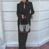 Spot 2025 Autumn / Winter New Women's Fashion Lapel Banquet Feather Long Dress