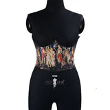 Short Oil Painting Monetchun Pattern Belt Short Belt Outside The Fish Bone Support Strap Girded