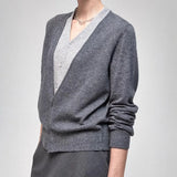 The Autumn Of 2025, The New Gentle And Comfortable Niche Fake Two Soft Cashmeal Wool Folded Knitted Cardigan