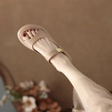 Female Summer Outside Wear 2025 New Flat Bottom Leisure Beach Shoe Cover Toe Sandals Fairy Wind Word