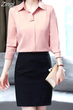 Women's Silk Shirts 2023 Spring Fashion Solid Loose Fashion Ladies Tops Button Long-sleeve Blouse Turn-down Collar Women