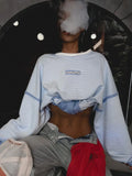 Street Wind Outside The Stitched Striped Edgy Women Loose Comfortable Lazy Trend Set Long-Sleeved