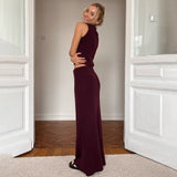 Women's Dress New Sleeveless High-Collar Knitted Vest Hip Dress Fashion Suit